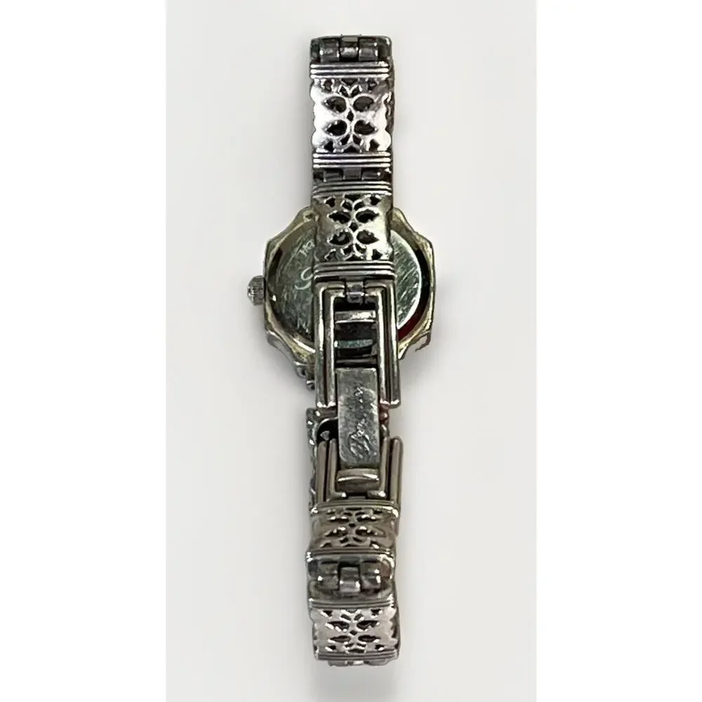 BRIGHTON Barcelona Women’s Quartz Watch Silver Tone Floral Bracelet
